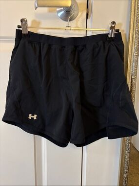 Under Armour Black Women's Running Shorts with Reflective Logo